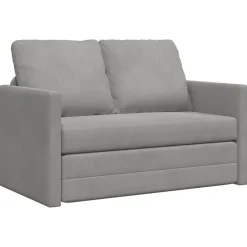 vidaXL Golvbäddsoffa 2-i-1 Ljusgrå 122x204x55 cm sammet
