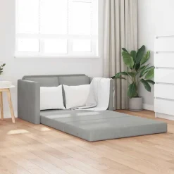vidaXL Golvbäddsoffa 2-i-1 Ljusgrå 122x204x55 cm sammet