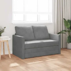 Clearance vidaXL Golvbäddsoffa 2-i-1 122x204x55 cm sammet Mörkgrå