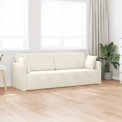 vidaXL Golvbäddsoffa Kräm 213 x 70 x 77 cm Sammet