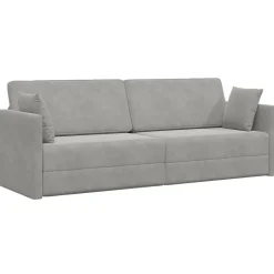 vidaXL Golvbäddsoffa Ljusgrå 213 x 70 x 77 cm Sammet