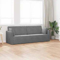 Discount vidaXL Golvbäddsoffa 213 x 70 x 77 cm Sammet Mörkgrå