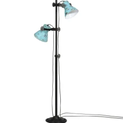 vidaXL Golvlampa 25 W nött blå 25x25x90/140 cm E27