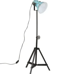 vidaXL Golvlampa 25 W nött blå 35x35x65/95 cm E27
