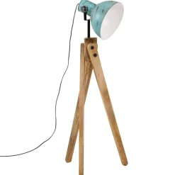 vidaXL Golvlampa 25 W nött blå 45x45x120 cm E27