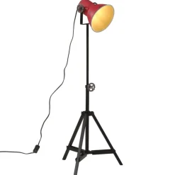 Hot vidaXL Golvlampa 25 W nött 35x35x65/95 cm E27 Röd