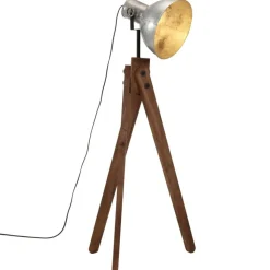 vidaXL Golvlampa 25 W vintage silver 45x45x120 cm E27