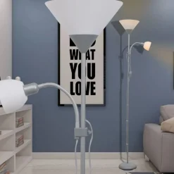 vidaXL Golvlampa Grå