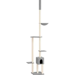 vidaXL Golv-till-tak klösträd ljusgrå 258,5-284,5 cm