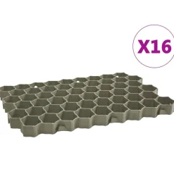 vidaXL Gräsarmering 16 st grön 60x40x3 cm plast