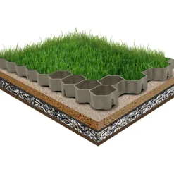 vidaXL Gräsarmering 16 st grön 60x40x3 cm plast