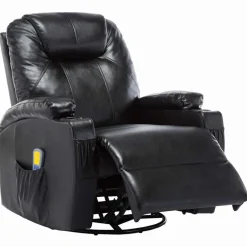 Discount vidaXL Gungande massagefåtölj justerbar konstläder Svart