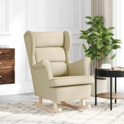 vidaXL Gungstol gräddvit 74x90x102 cm tyg