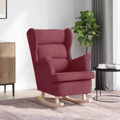 Discount vidaXL Gungstol 74x90x102 cm tyg Vinröd