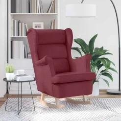 Discount vidaXL Gungstol 74x90x102 cm tyg Vinröd