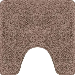 vidaXL Halkfri badmatta med toalettutskärning Brun 50 x 50 cm PP