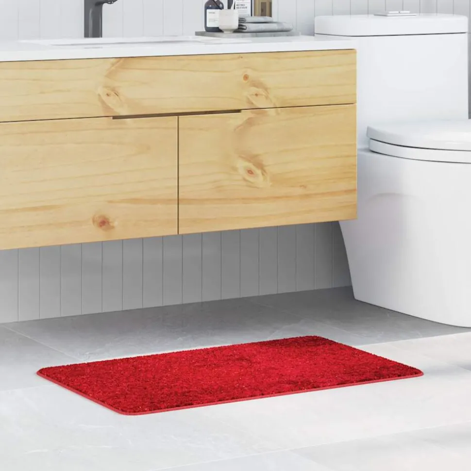 vidaXL Halkfri Badmatta Röd 50 x 80 cm PP