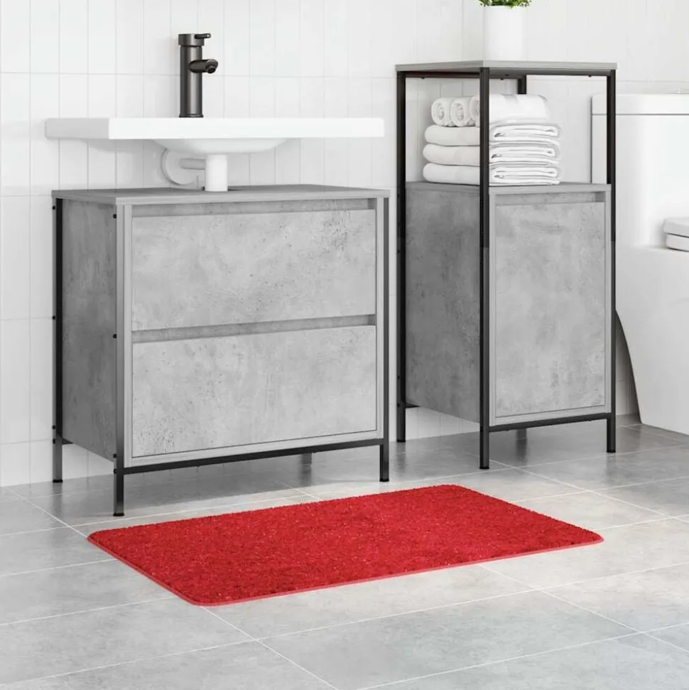 vidaXL Halkfri Badmatta Röd 50 x 80 cm PP