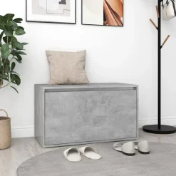 vidaXL Hallbänk betonggrå 80x40x45 cm konstruerat trä