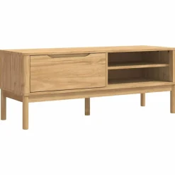 vidaXL Hallbänk med låda FLORO Vaxbrun 115 x 40 x 45 cm Massiv furu