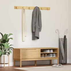 vidaXL Hallbänk med låda FLORO Vaxbrun 115 x 40 x 45 cm Massiv furu