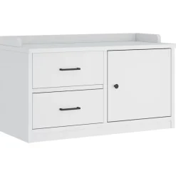vidaXL Hallbänk SANDNES vit 87x40x50 cm massiv trä furu
