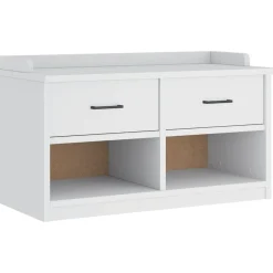 Outlet vidaXL Hallbänk SANDNES 87x40x50 cm massiv trä furu Vit