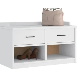 Outlet vidaXL Hallbänk SANDNES 87x40x50 cm massiv trä furu Vit