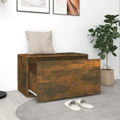 vidaXL Hallbänk 80x40x45 cm rökfärgad ek konstruerat trä