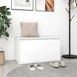vidaXL Hallbänk 80x40x45 cm konstruerat trä Vit