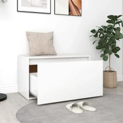 vidaXL Hallbänk 80x40x45 cm konstruerat trä Vit