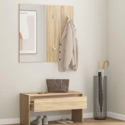 Outlet vidaXL Hallmöbler set sonoma-ek konstruerat trä Sonoma ek