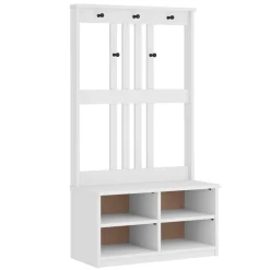 Outlet vidaXL Hallträd SANDNES 87x40x159,5cm massiv träfuru Vit