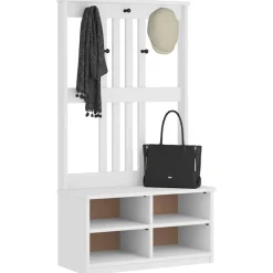 Outlet vidaXL Hallträd SANDNES 87x40x159,5cm massiv träfuru Vit