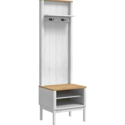 Outlet vidaXL Hallway skåp med hylla FLORO 50 x 40 x 158 cm Massiv furu Vit