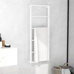 vidaXL Handdukshängare vit 45x10x115 cm stål