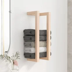 Outlet vidaXL Handduksställ 23x18x60 cm massiv furu Naturfärg