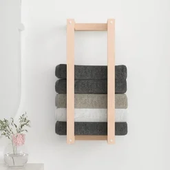 Outlet vidaXL Handduksställ 23x18x60 cm massiv furu Naturfärg