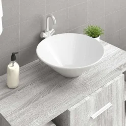 vidaXL Handfat 2 st vit 42x42x14 cm keramik