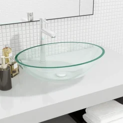 Clearance vidaXL Handfat glas 50x37x14 cm Transparent