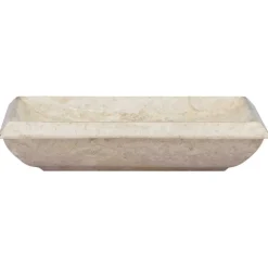vidaXL Handfat gräddvit 50x35x10 cm marmor