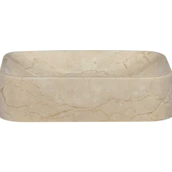 vidaXL Handfat gräddvit 40x40x10 cm marmor