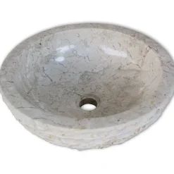 Best vidaXL Handfat Marmor 40 cm Gräddvit Kräm