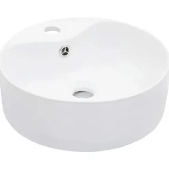 vidaXL Handfat med bräddavlopp 36x13 cm keramik vit
