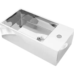 Online vidaXL Handfat med bräddavlopp 49x25x15 cm keramik Silver