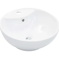 vidaXL Handfat med bräddavlopp 46,5x18 cm keramik vit