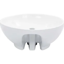vidaXL Handfat med bräddavlopp 46,5x18 cm keramik vit