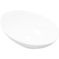 vidaXL Handfat ovalt 40 x 33 cm keramisk vit