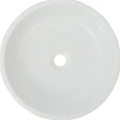 vidaXL Handfat rund keramik vit 42x12 cm