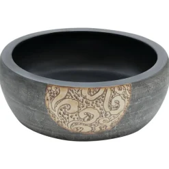 vidaXL Handfat svart och brun rund Φ41x14 cm keramik